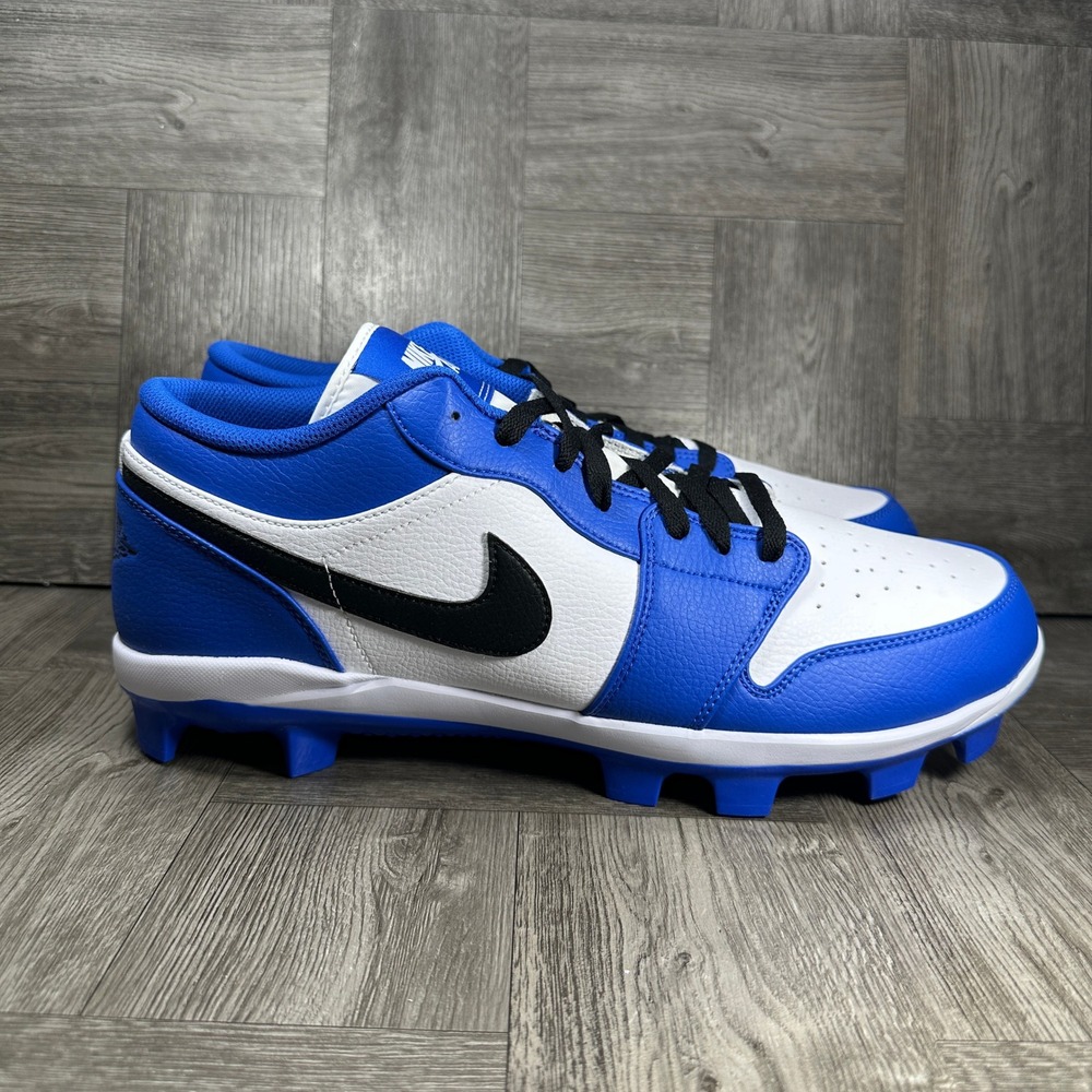Jordan 1 Low MCS Baseball Cleats Mens 15 Blue White CJ8524-411 NEW